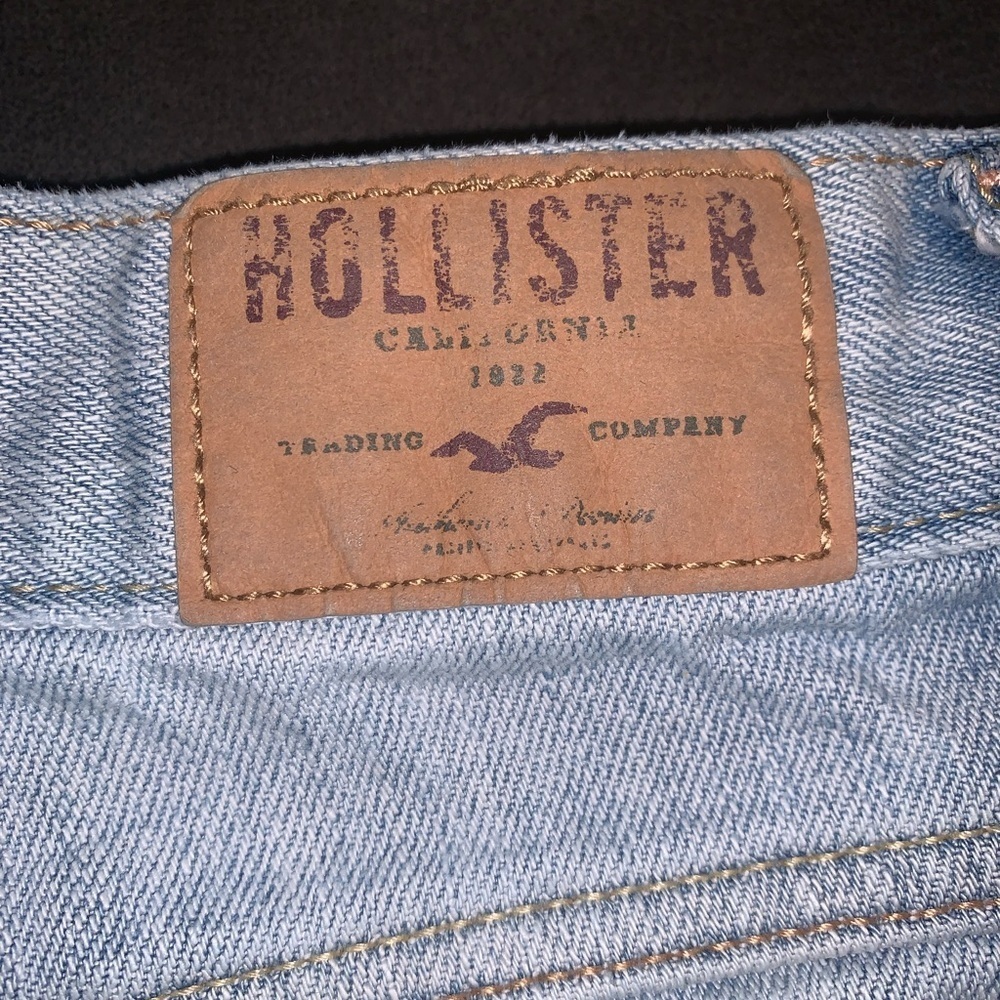 Hollister Y2K Light Blue Distressed Cuffed Denim Jean Short Shorts 0 24 - Picture 5 of 9